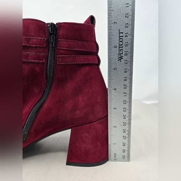 Paul Green Women's Suede Burgundy Ankle Boots Sz 5.5 =8 - Picture 8 of 16